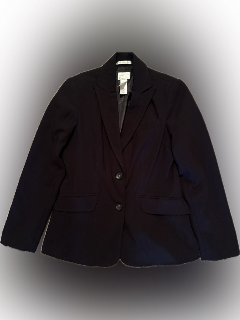 Emma James Sz 8 Petite Black Two-Button Tailored Blazer w/ 4 button cuffs